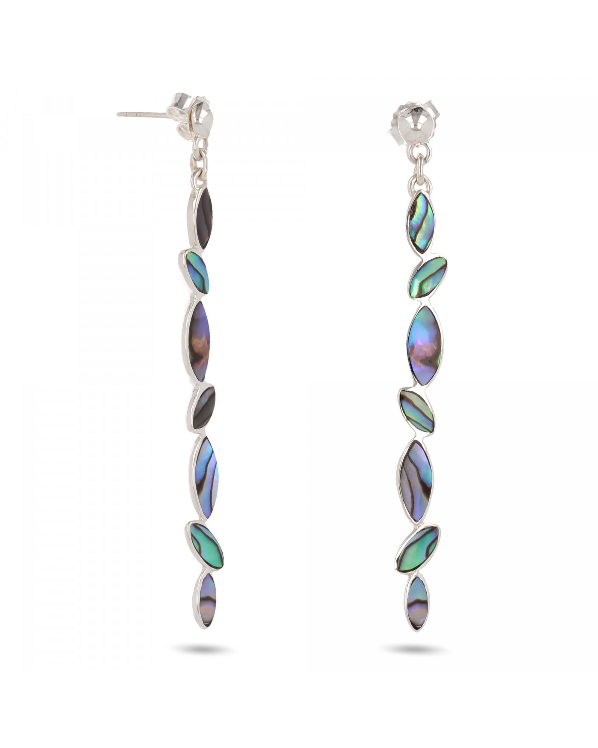 925 Sterling Silver Abalone Mother-of-pearl Earrings