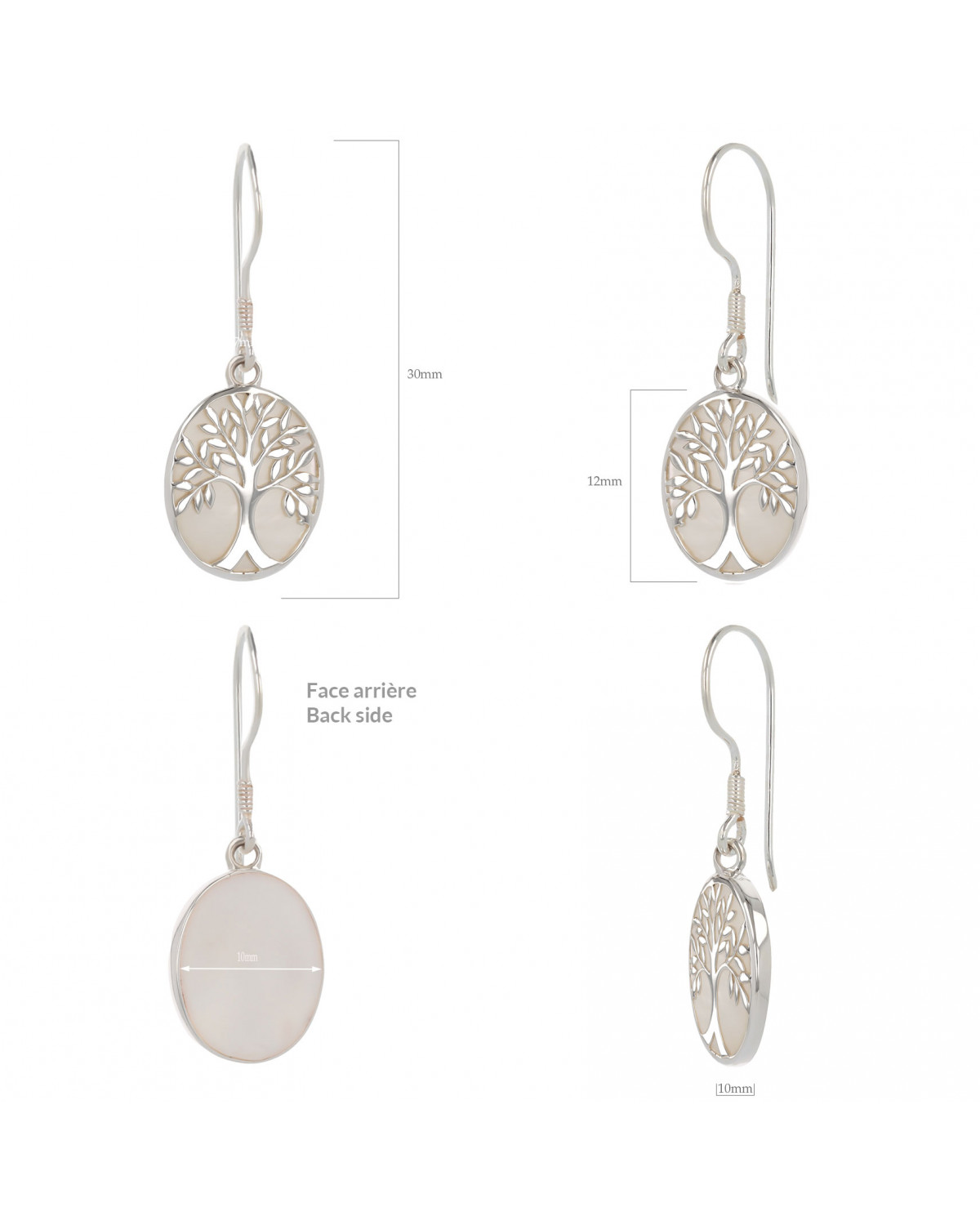 White Mother of Pearl Tree of Life Earrings White Mother of Pearl Tree of Life Earrings