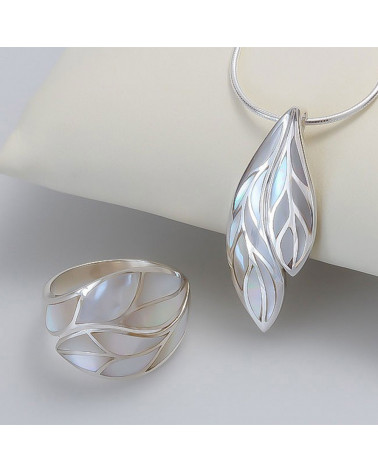 Regalo Joyas Símbolo Árbol de la vida Colgante Coral Plata de ley Oval Unisex