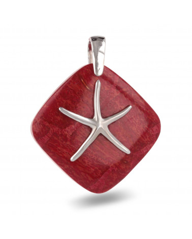 Pendant starfish coral and silver 925 K