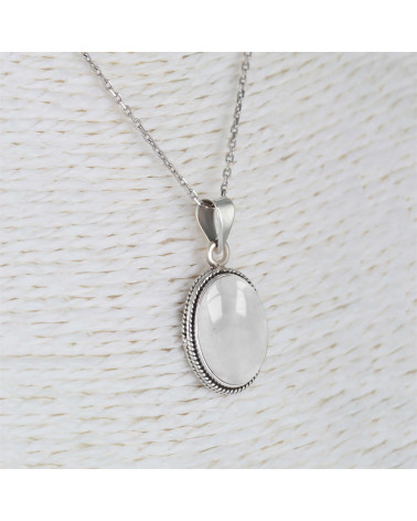 Pendentif Pierre de lune Naturelle Sertie Argent