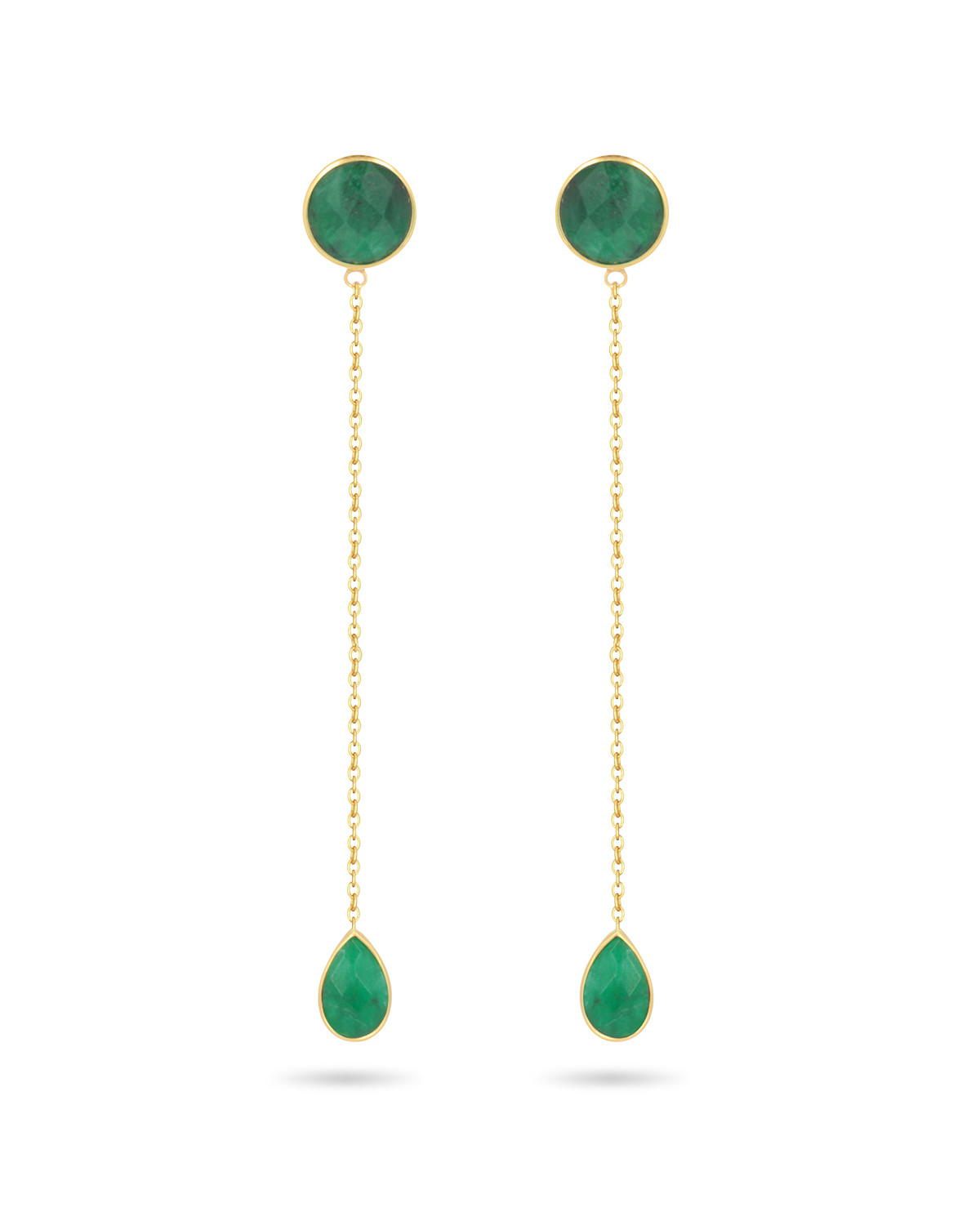 Boucles d'oreille Emeraude argent 925-000 dorées à l'or fin