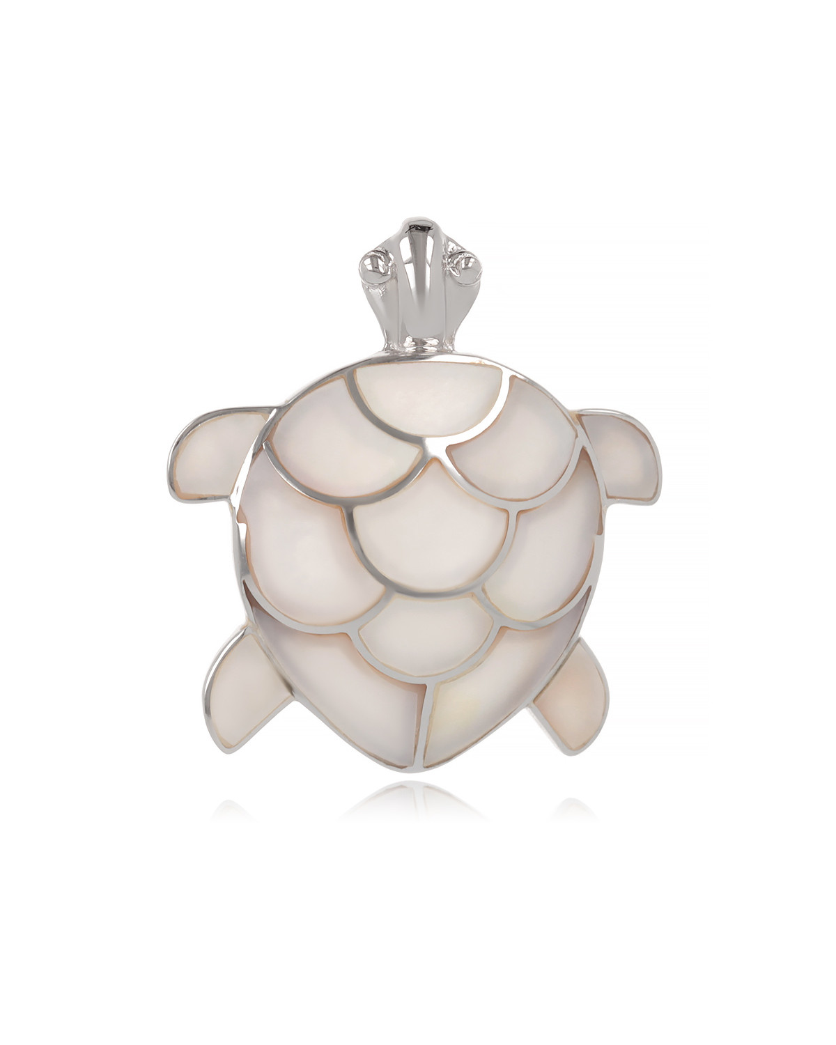 Pendentif tortue Nacre blanche argent 925