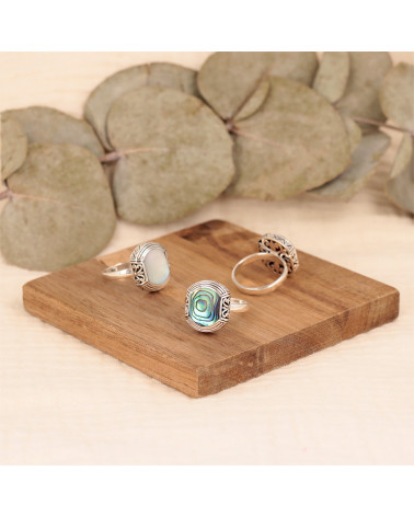 Ethnic labradorite earrings set with rhodium 925 sterling silver