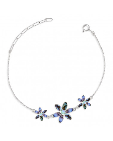 Bracciale in argento sterling 925 Abalone Flowers