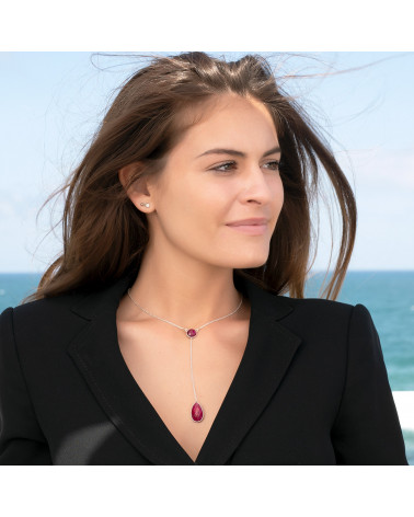 Gold Plated 925 Sterling Silver zirconium necklace