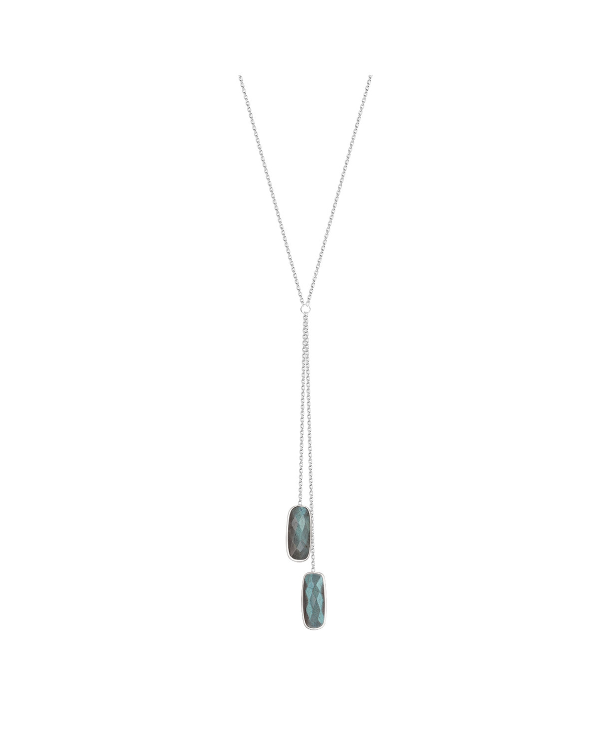 Collar de Plata 925 con Labradoritas Facetadas - Halima | Joyería Aden