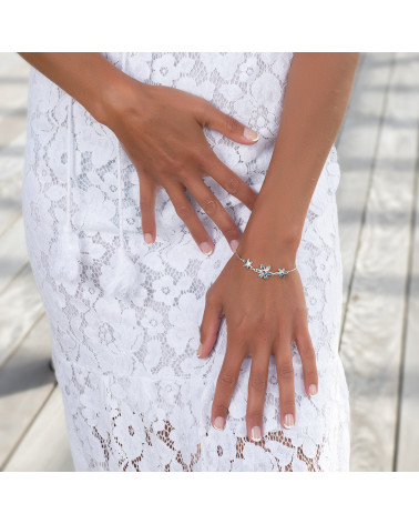 Bracciale in argento sterling 925 Abalone Flowers