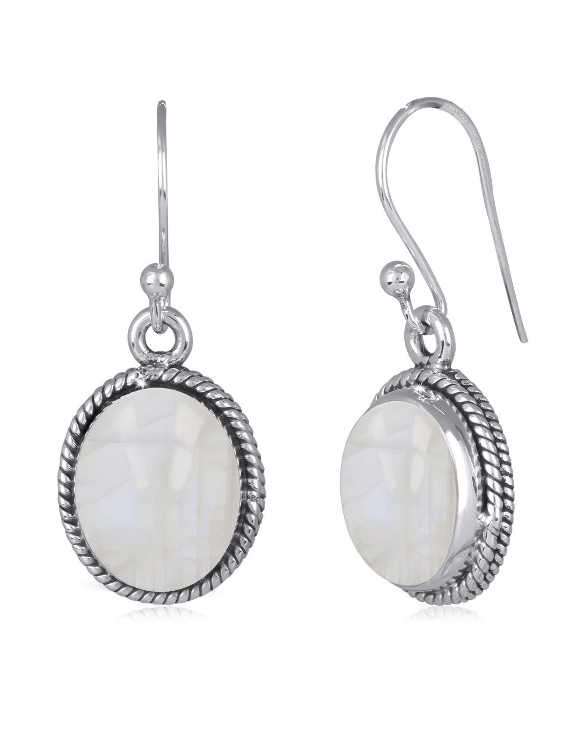 Boucles d'Oreilles en Pierre de Lune et Argent 925 - AURORA MOONSTONE