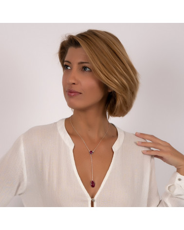 Gold Plated 925 Sterling Silver zirconium necklace