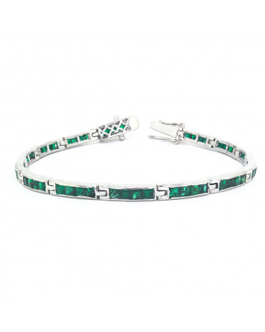 emerald bracelet 925 Sterling Silver Emerald Bracelet