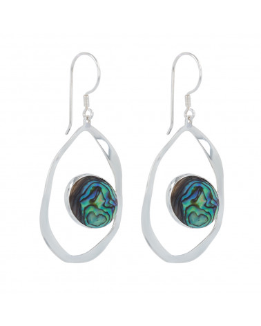 925 Sterling Silver Abalone Mother-of-pearl Earrings