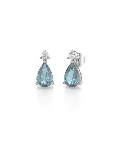 925 Silver Aquamarine Earrings