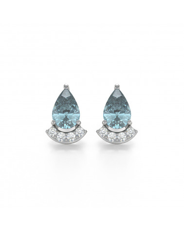 925 Silver Aquamarine Earrings