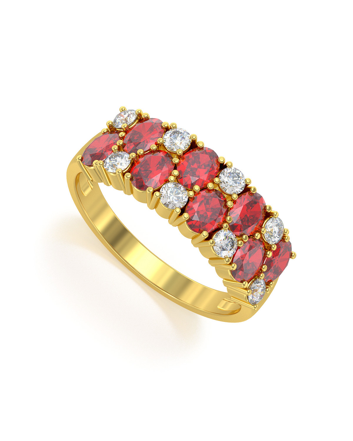 Gold Ruby Diamonds Ring 2.524grs