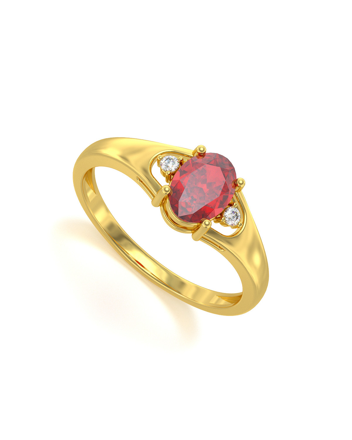 Anillo de Oro Rubi y diamantes 1.382grs