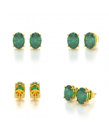 14K Gold Emerald Earrings 1.6grs