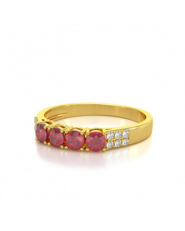 Gold Rubin Diamanten Ringe