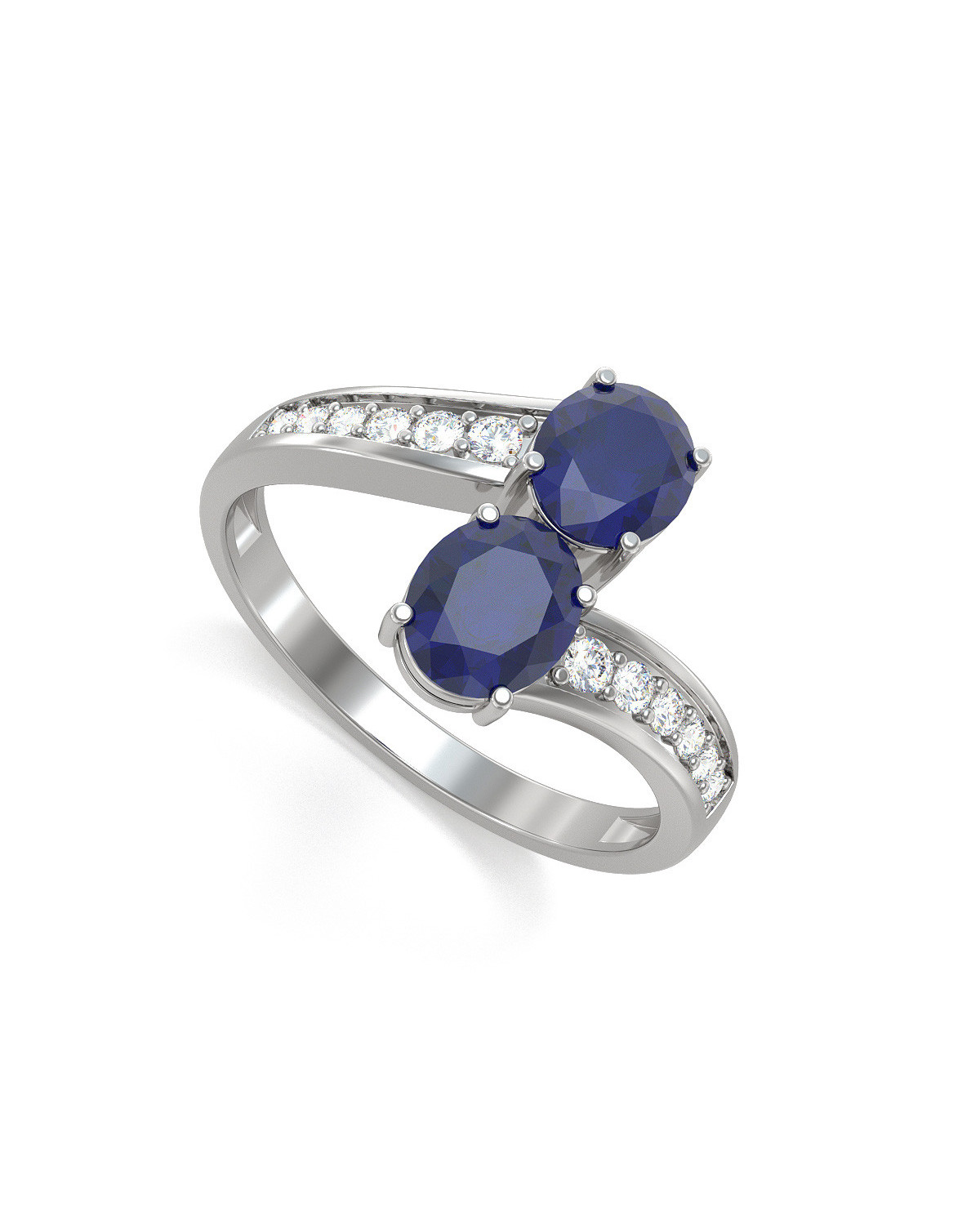 Gold Sapphire Diamonds Ring 2.546grs ADEN - 1