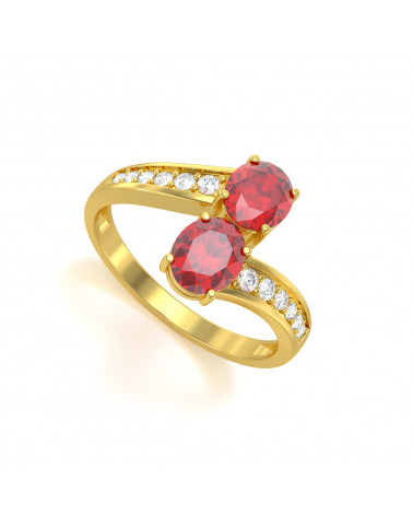 Gold Ruby Diamonds Ring 2.546grs ADEN - 1