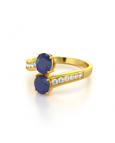 Gold Sapphire Diamonds Ring 2.546grs ADEN - 4
