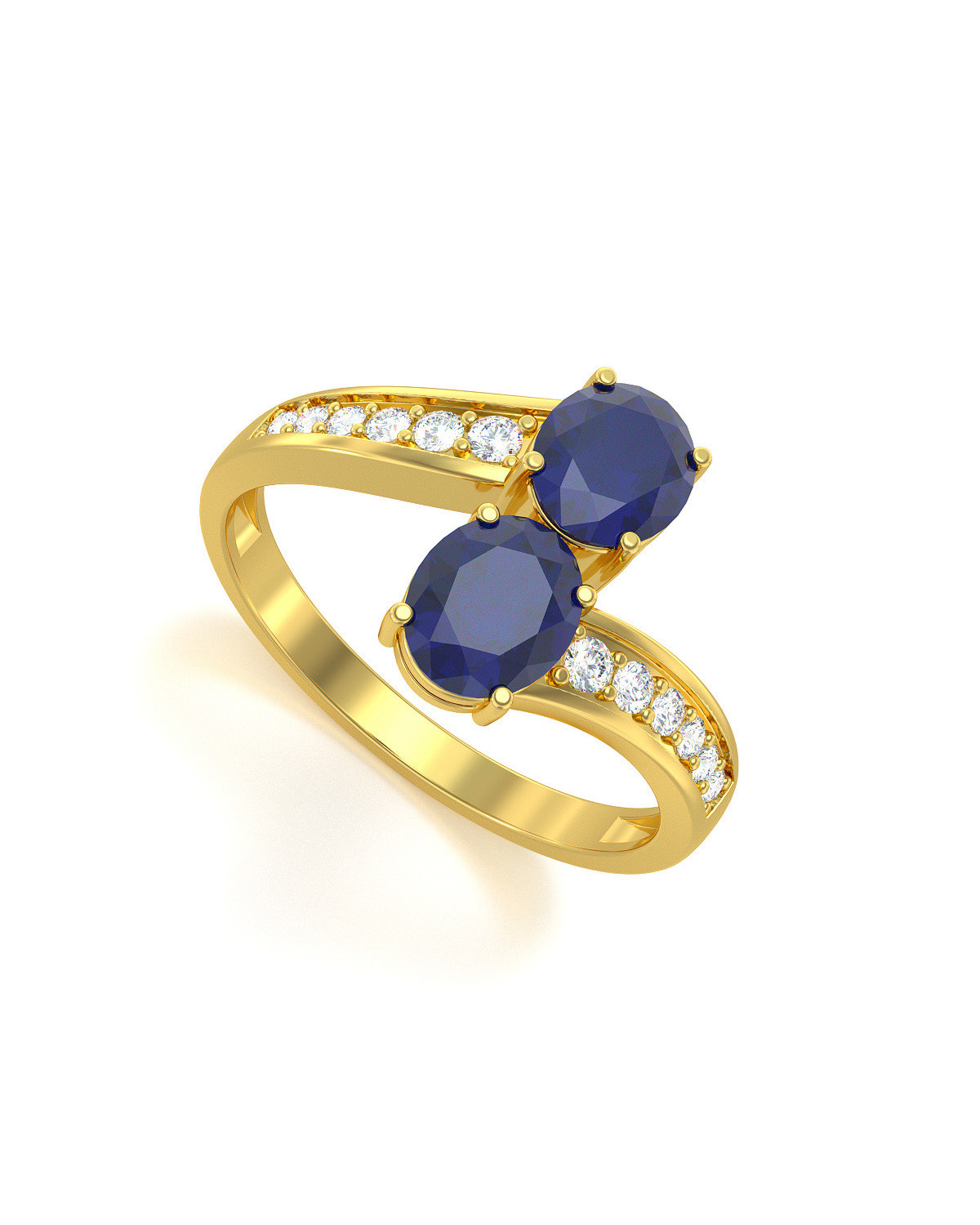 Gold Saphir Diamanten Ringe 2.546grs