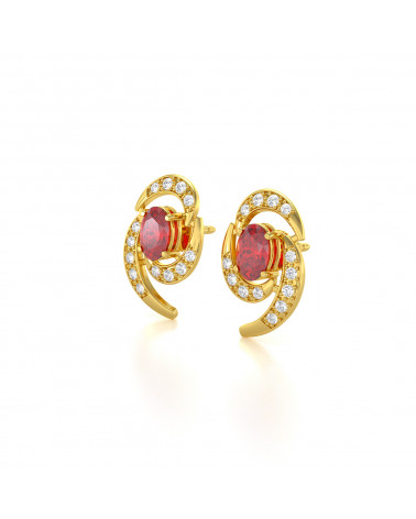 14K Gold Ruby Earrings ADEN - 4