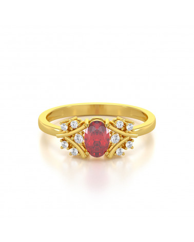 Gold Ruby Diamonds Ring 1.556grs ADEN - 3