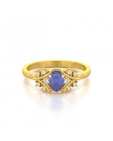 Gold Tanzanite Diamonds Ring 1.556grs ADEN - 3