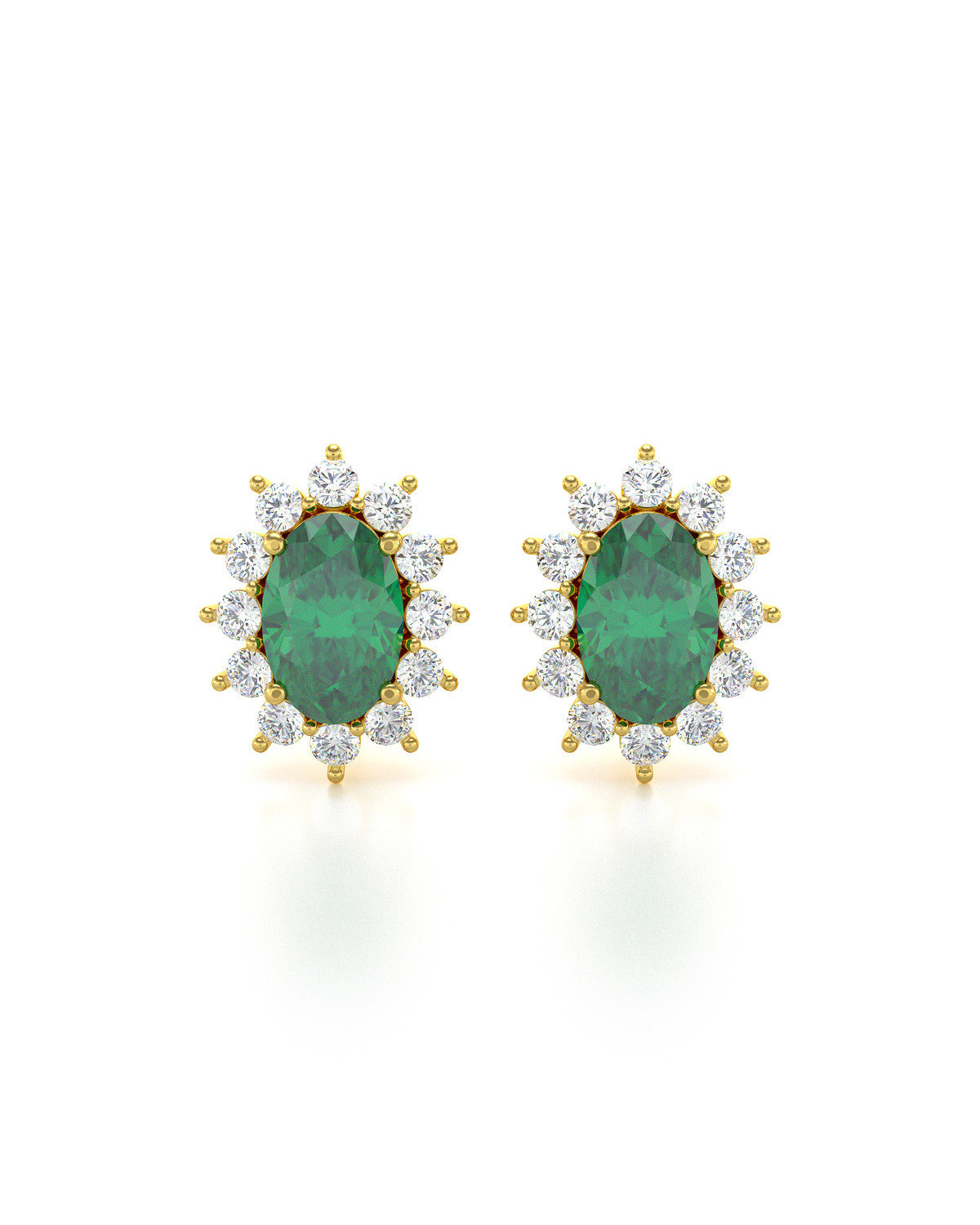 14K Gold Emerald Earrings ADEN - 1