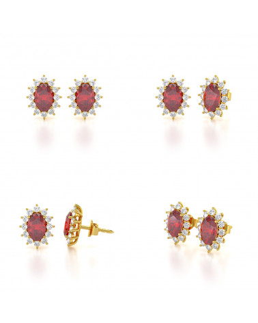 14K Gold Ruby Earrings ADEN - 2