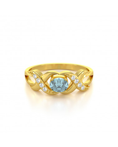 Gold Aquamarin Diamanten Ringe 2.684grs ADEN - 3