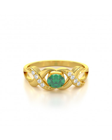 Anelli Oro Smeraldo diamanti 2.684grs ADEN - 3