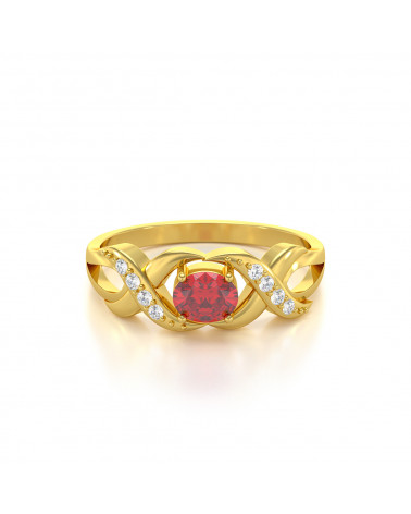 Anelli Oro Rubino diamanti 2.684grs ADEN - 3