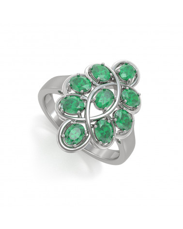 925 Silver Emerald Ring ADEN - 1