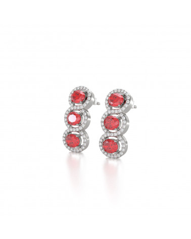 14K Gold Ruby Diamonds Earrings ADEN - 4