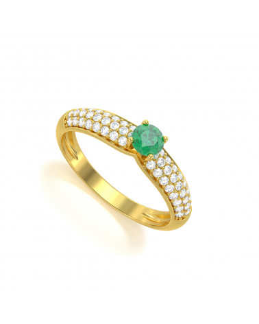 Gold Smaragd Diamanten Ringe ADEN - 1