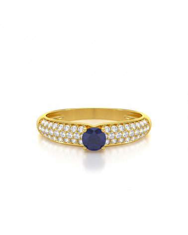 Gold Sapphire Diamonds Ring ADEN - 3