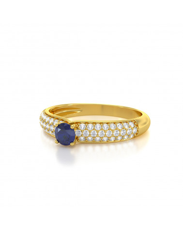 Gold Sapphire Diamonds Ring ADEN - 4