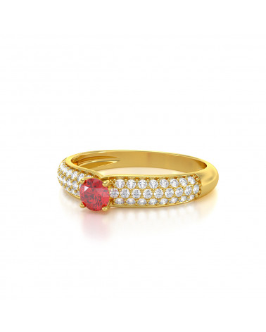 Anelli Oro Rubino diamanti ADEN - 4