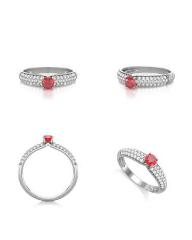 Bague Or blanc Rubis et diamants 1.978grs ADEN - 2