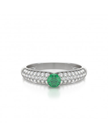 925 Silber Smaragd Diamanten Ringe ADEN - 3