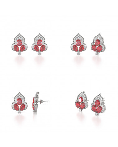 Orecchini in Rubino Diamanti Argento 925 ADEN - 2