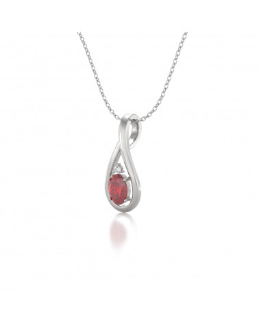 925 Silber Rubin Diamanten Halsketten Anhanger Silberkette enthalten ADEN - 3