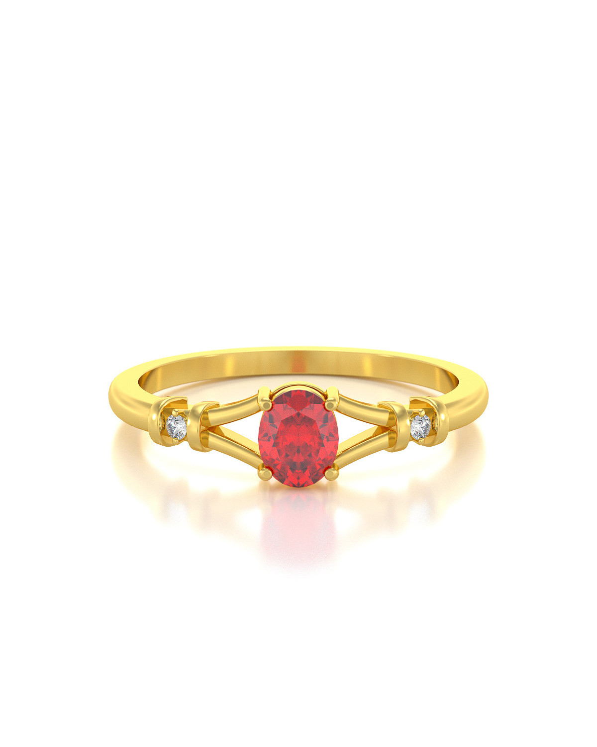 Bague Or Jaune Rubis et diamants 2.094grs