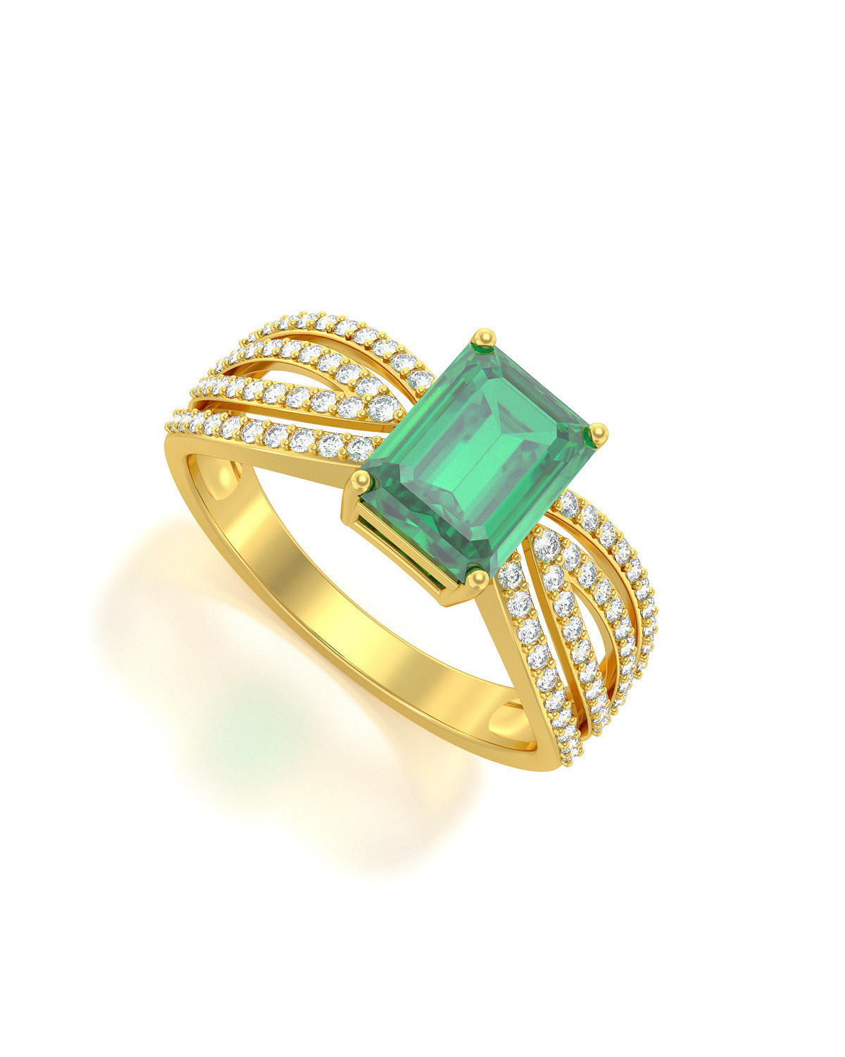 Anelli Oro Smeraldo diamanti