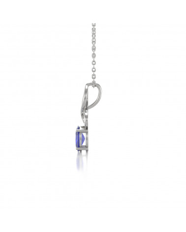 925 Silver Tanzanite Necklace Pendant Chain included ADEN - 4