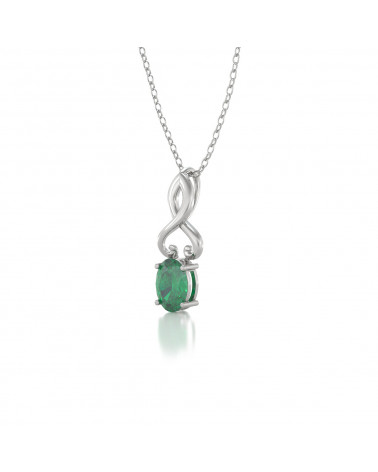 925 Silber Smaragd Halsketten Anhanger Silberkette enthalten ADEN - 3