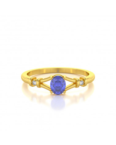 Gold Tanzanit Diamanten Ringe ADEN - 3