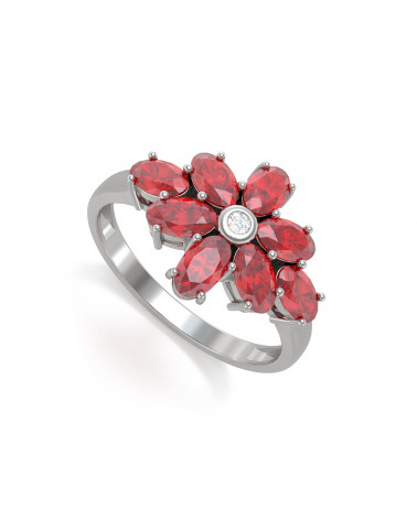 Gold Ruby Diamonds Ring ADEN - 1